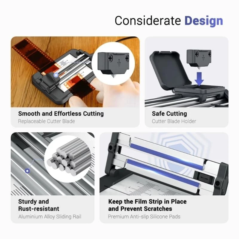 JJC Slide Film Cutter Set for Effortlessly Trimming of 35MM and 120 Slide