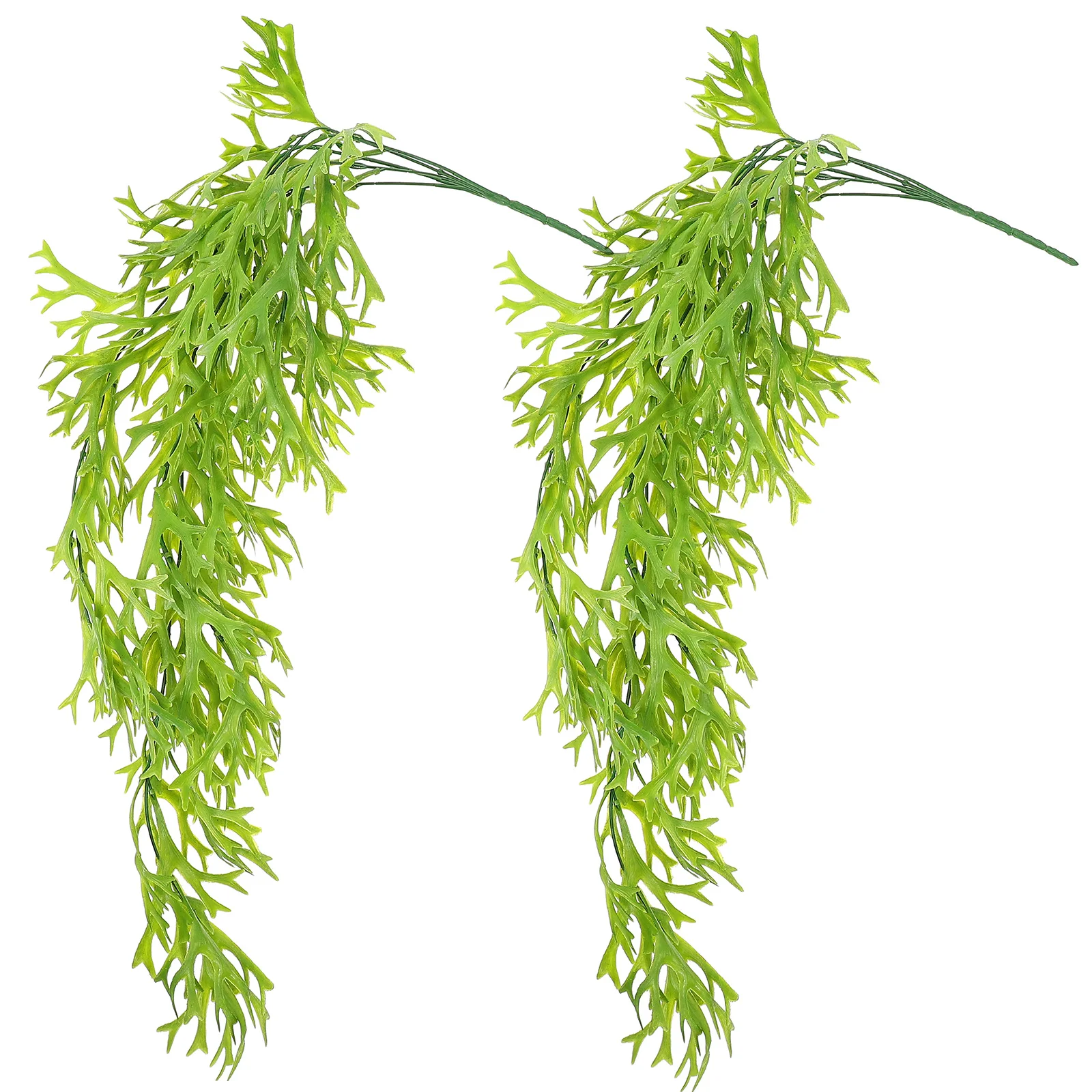 

2 Pcs Sprayed Fern Wall Hanging Artificial Plants Fake Leaves Iron Wire Decor Simulation Fern Landscape Ornaments Stylish Home