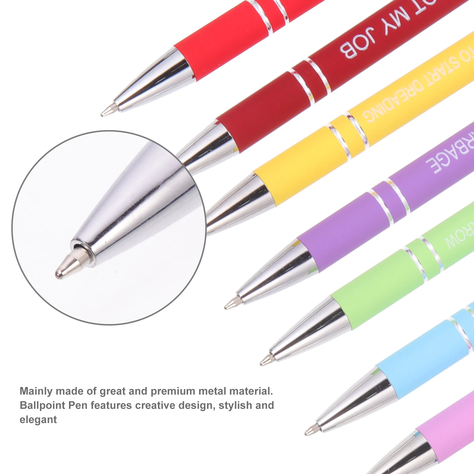 

10 Pcs Inspirational Pen Set Metal Ballpoint Pens Creative Design Smooth Writing Office Study Portable Fun Pens for Work