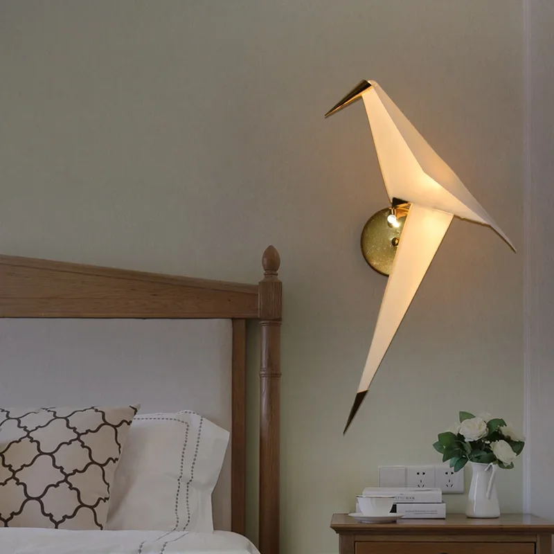 Modern Paper Birds Floor Lamp Gold Art Standing Led Lights for Living Room Bedside Origami Floor Lighting Fixture Home Luminaire