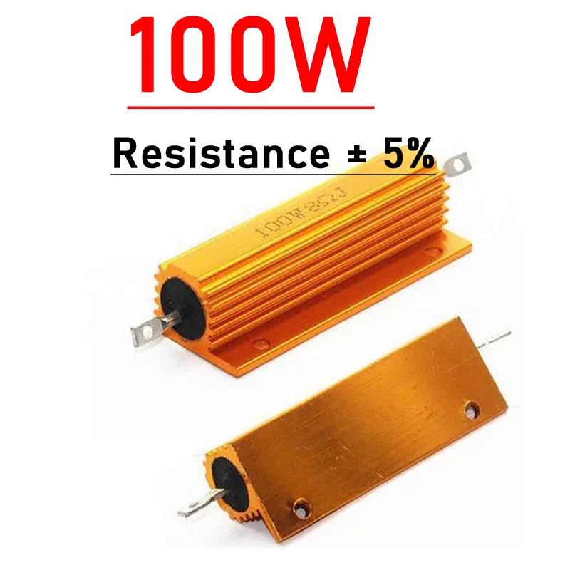 10W 25W 50W 100W resistore metallico di potenza 0,01r 0,1r 1R 2R 4R 8R 10R 100K ohm guscio in alluminio F/ tube amplificatore di potenza test carico fittizio