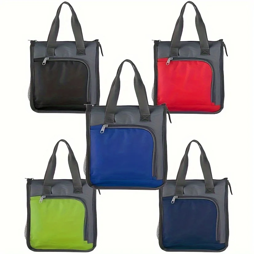 Insulated Lunch Bag, Oxford Cloth Thermal Bento Tote Bag, Portable Large Capacity Lunch Box Handbag for Office School Outdoor