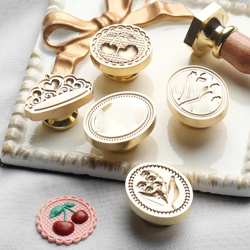 Wax Seal Stamp Vintage Craft Flower Cherry Pattern Stamp Head For Cards Envelopes Wedding Invitations Gift Scrapbooking