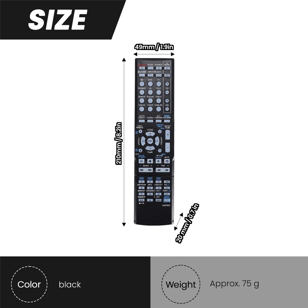 Shop Now Pro Axd7622 Replace Remote Control For Pioneer Av Receiver Htp-071 Vsx-321-K-P