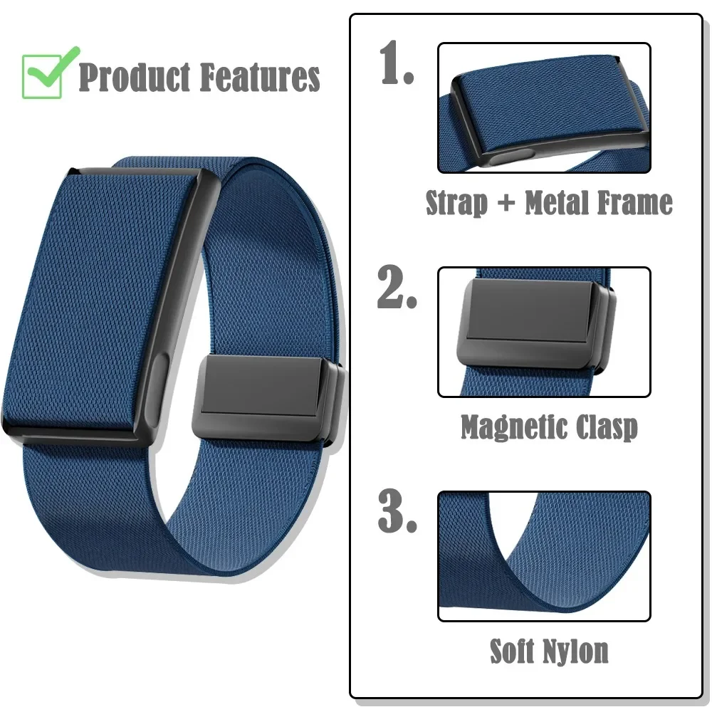 Comfortable Bracelet For Amazfit Helio Magnetic Elastic Nylon Strap +Metal Frame For Amazfit Helio Replacement Breathable Band