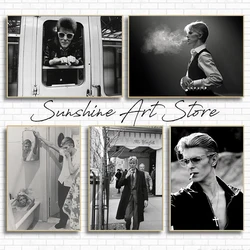 David-Bowie Print Black and White Photography Print Canvas Poster Vintage Photos Decor D-avid B-owie Smoke Poster Bar Home Decor