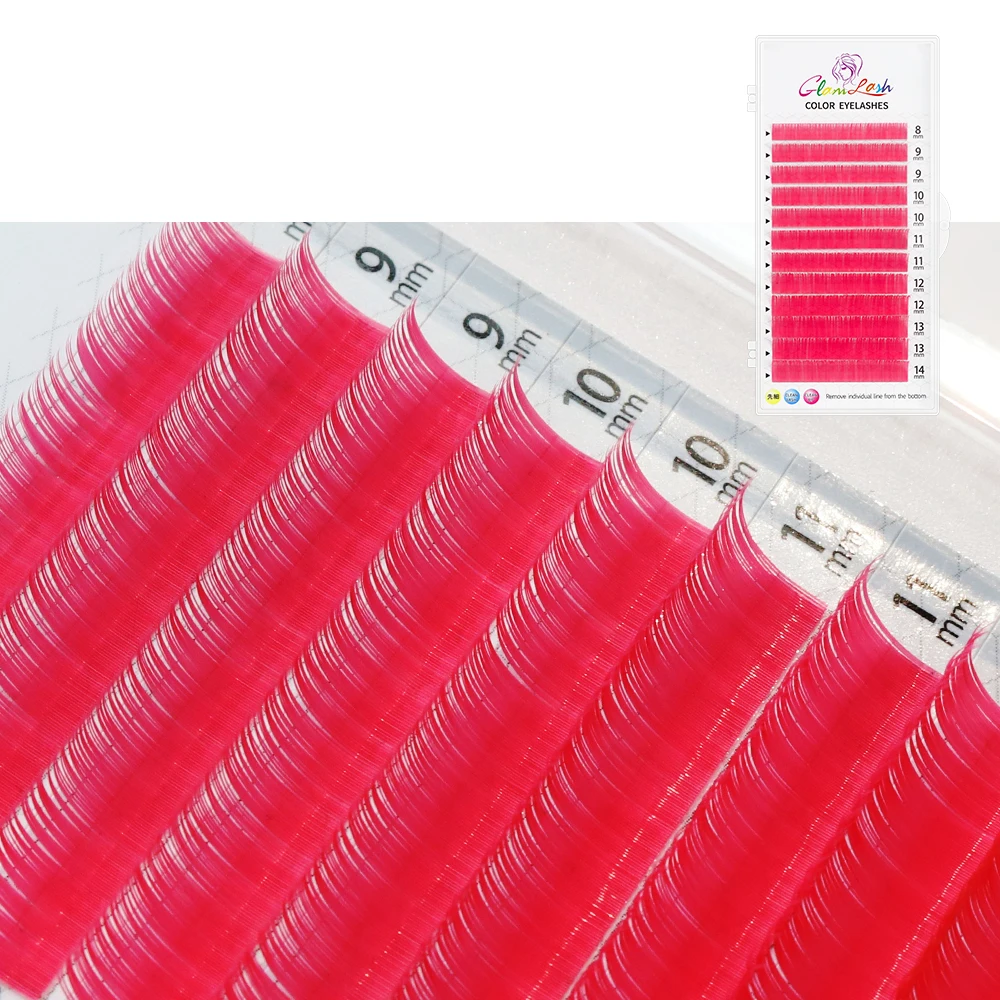 GLAMLASH Colored Individual False Eyelashes Natural Long