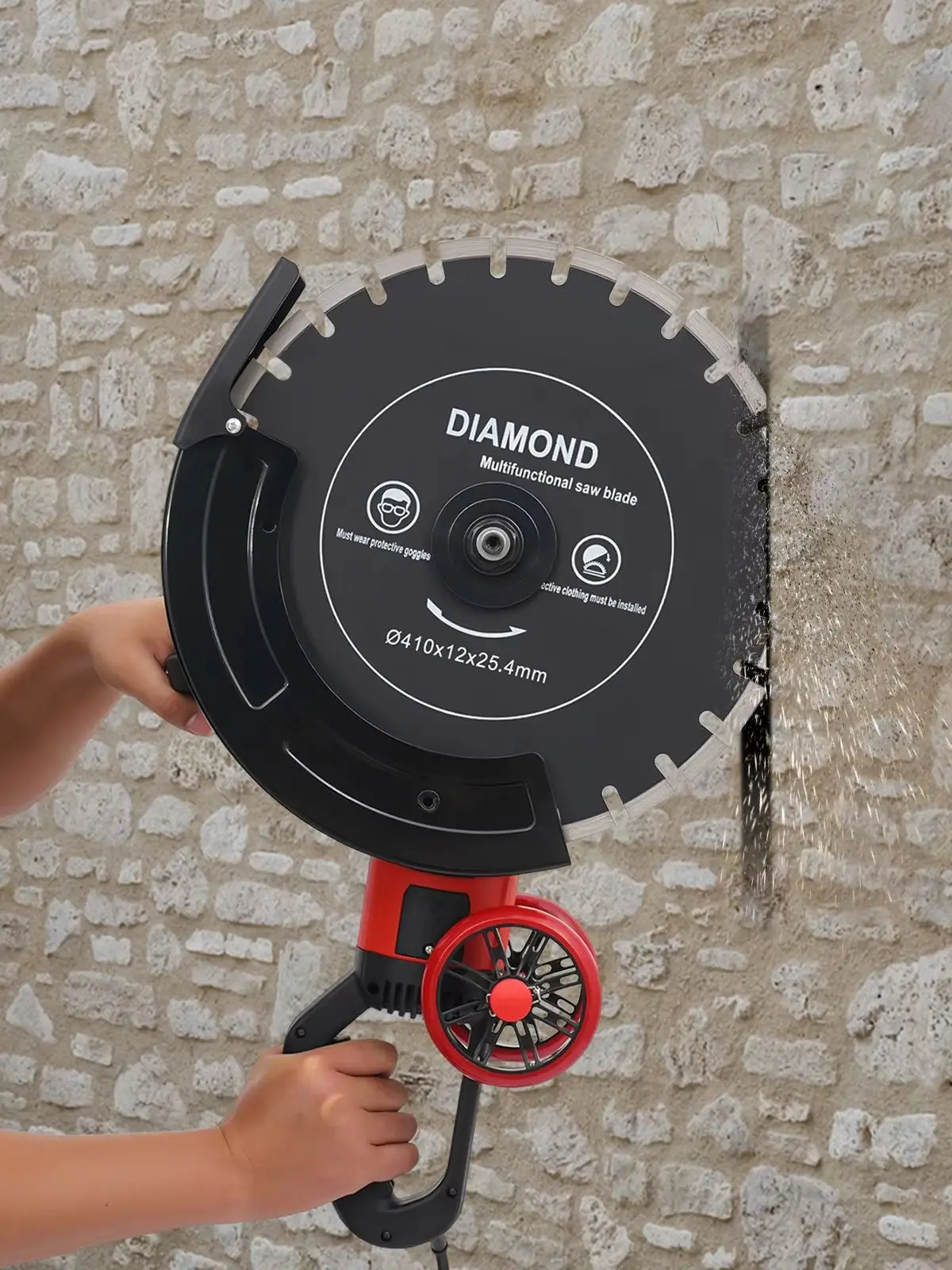 16 inch 4000 W elektrische groefmachine betonzaag baksteensnijder steengereedschap, 3000 RPM, puur koperen motor, 60 * 21 * 42 cm - afbeelding 2