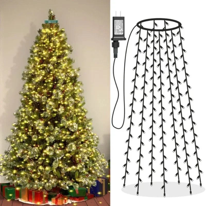 280LED Christmas Tree Lights String Holiday Outdoor Garden Fairy Waterfall Garland Lighs for Wedding New Year Easter Home Party