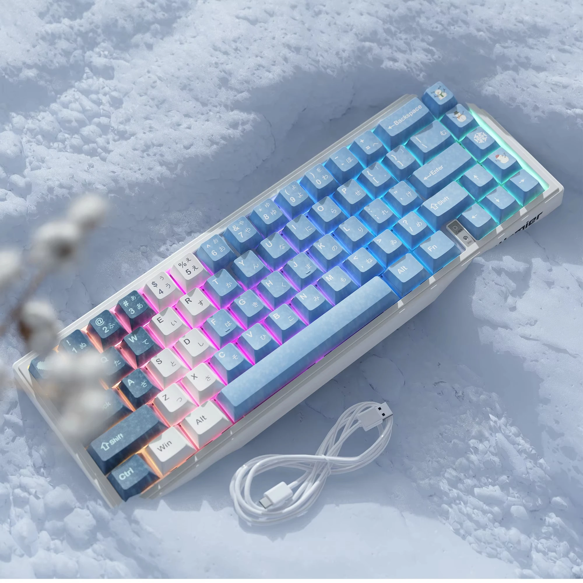 Womier M68 HE V2 Snow Girl 65% Hyper-Fast Adjustable Keyboard Hall Effect Wired Keyboard Rapid Trigger Magnetic Gaming Keyboard