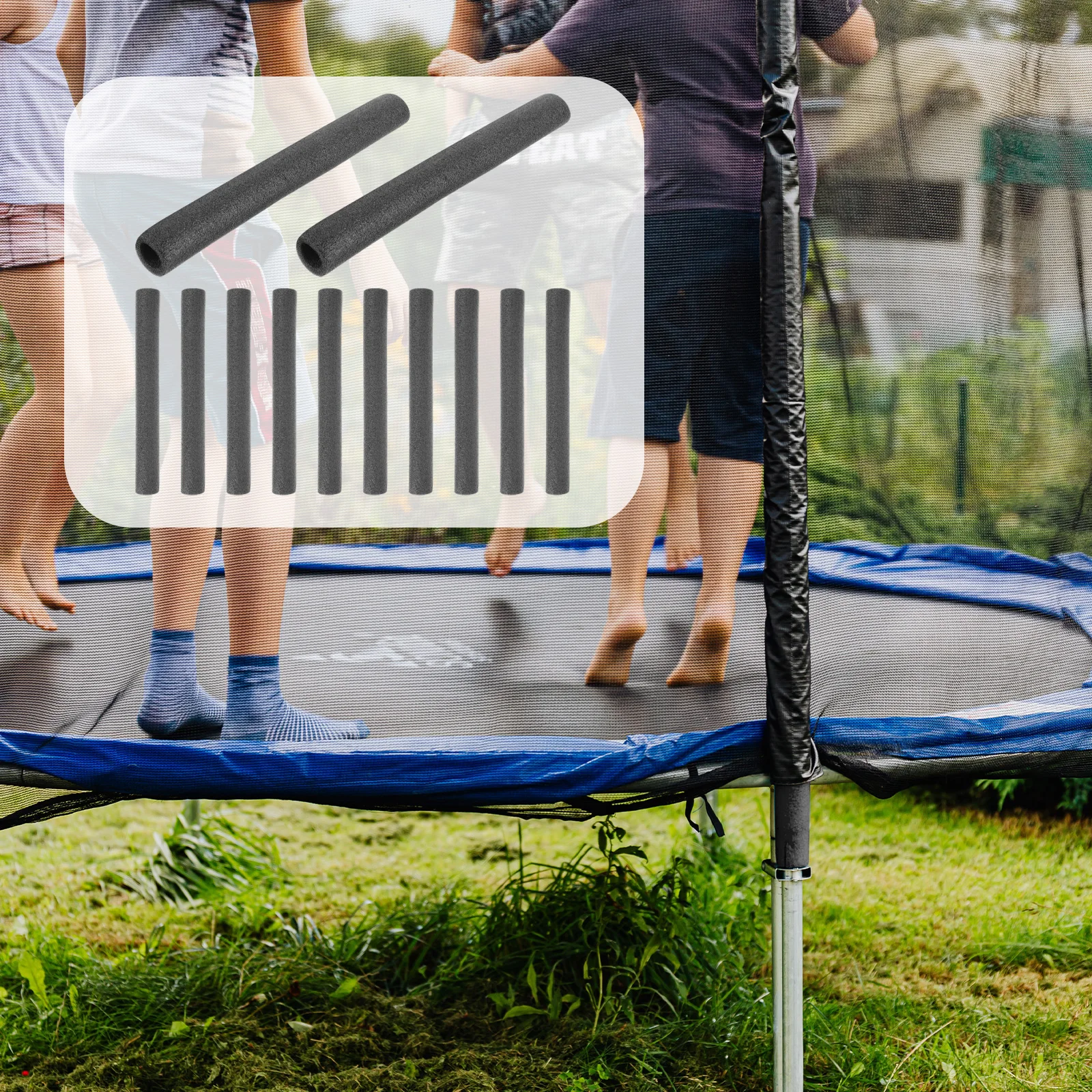 

12pcs 40cm Black Sponge Tubes Trampoline Fence Accessories Collision Protection Durable PE Foam Easy Installation Safety Guard