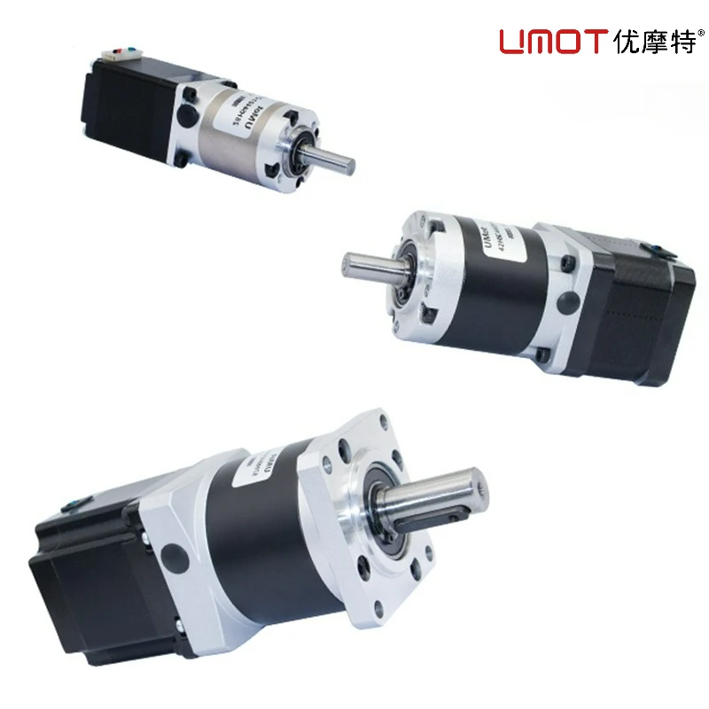 

UMOT Шаговый двигатель с высоким крутящим моментом Backlash 30Acrmin 42/57 мм Nema17/23 Шаговый двигатель постоянного тока с планетарным редуктором Коэффициент 1:4-1:100 дюймов с ЧПУ