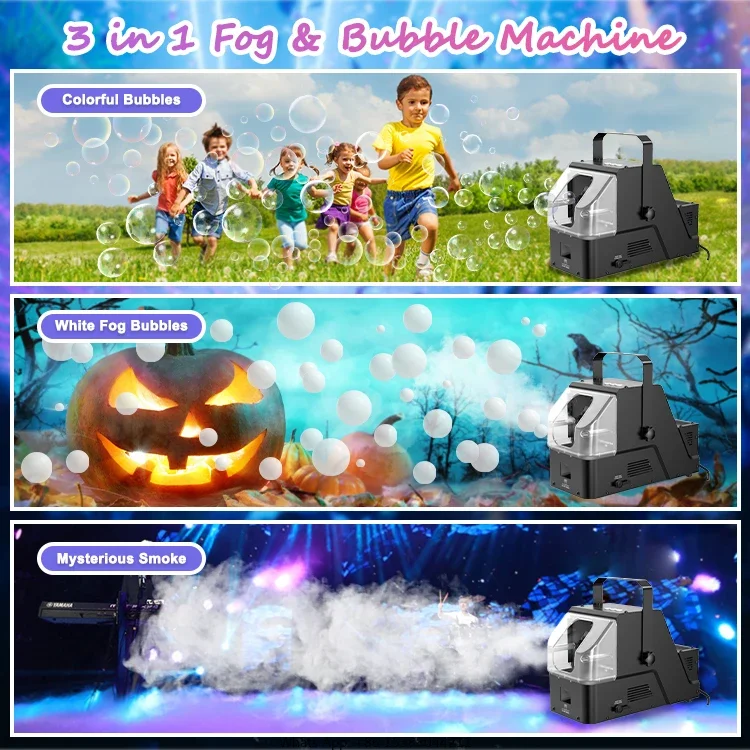 WholeSale 400W Fog Smoke+Bubbles Machine 3in1 Fog Bubble Machine For Weeding Party Club Bar Stage Eff