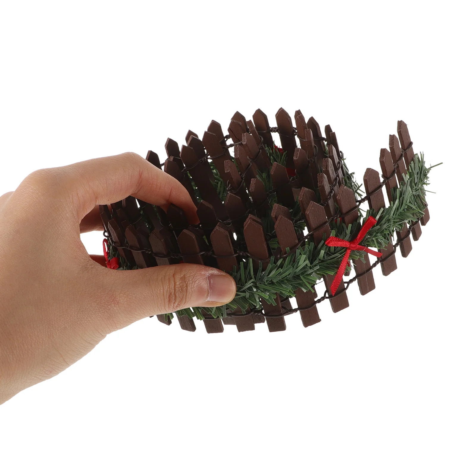 Mikrolandschaft Holz Mini Zaun Weihnachtsdekoration Kleiner Lattenzaun Miniatur Garten Dekorative Ornament Weihnachtsdekoration