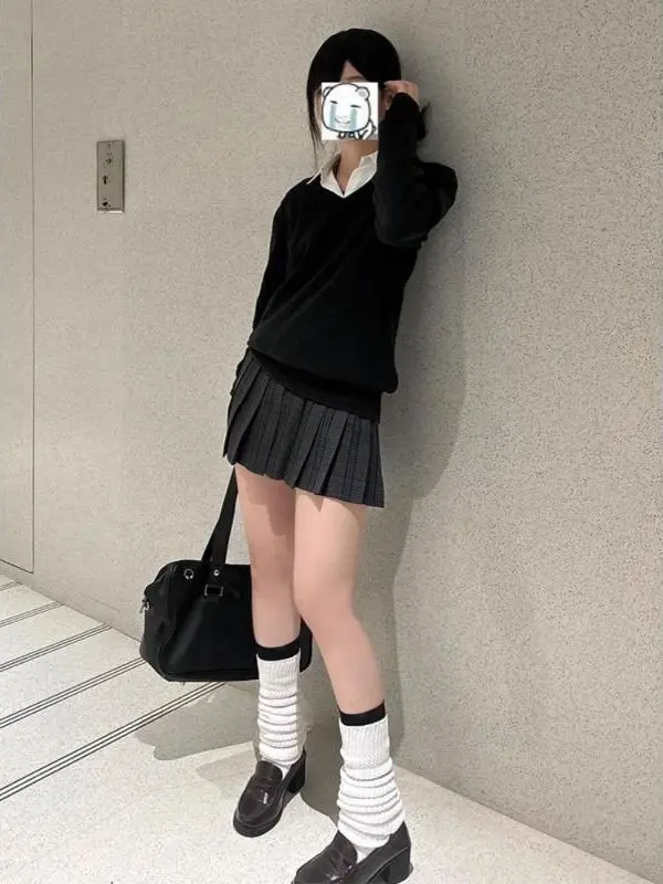 

Женский вязаный свитер Bla Long Sve, жилет на осень-зиму, многослойный студенческий жилет на голову Jaet JK orm Faion