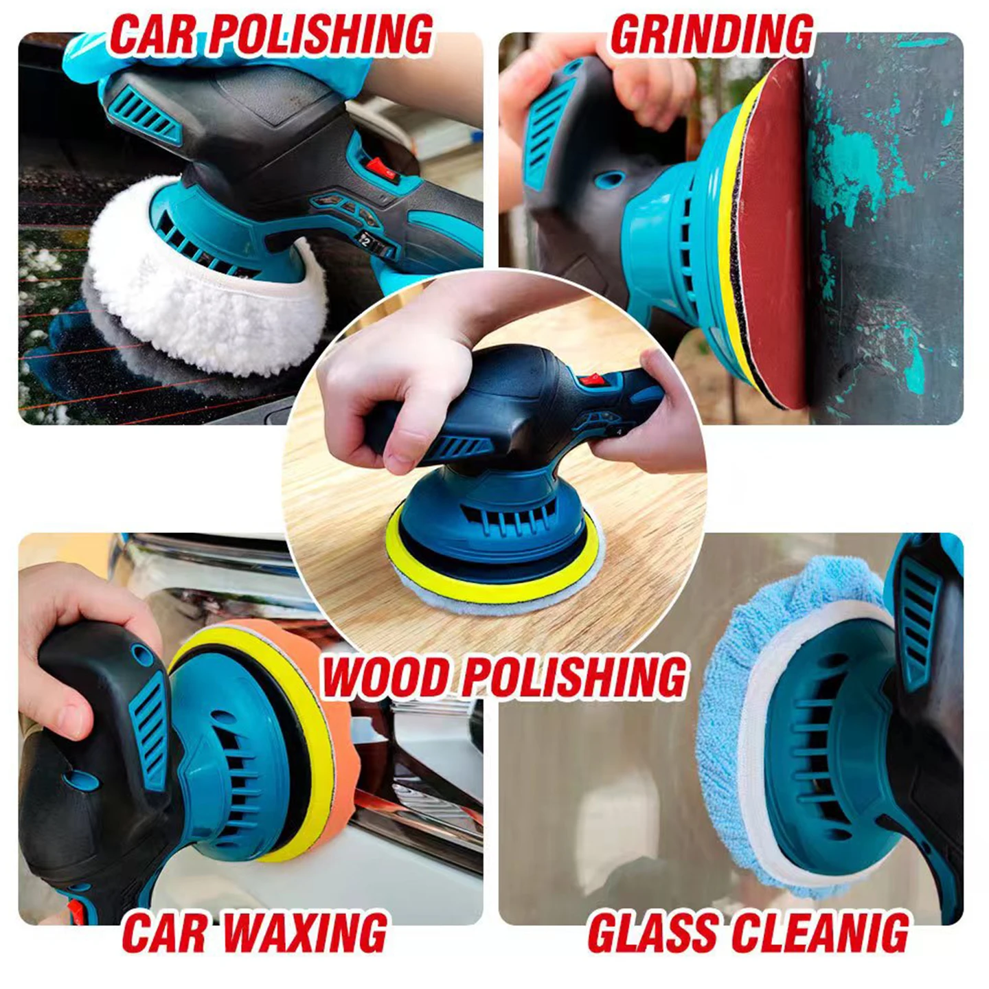 Wholesale 6-inch double-action wireless car polisher, mini battery, industrial-grade car polisher and polishing grinder view 2