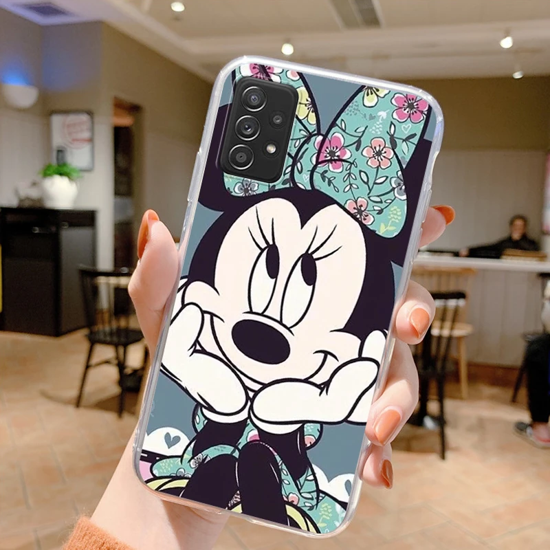 غرزة ديزني ميني ميكي سيليكون الحال بالنسبة لسامسونج غالاكسي A32 A53 5G A52S A 52 A52 لينة واضحة لطيف فوندا لسامسونج A32 A 53