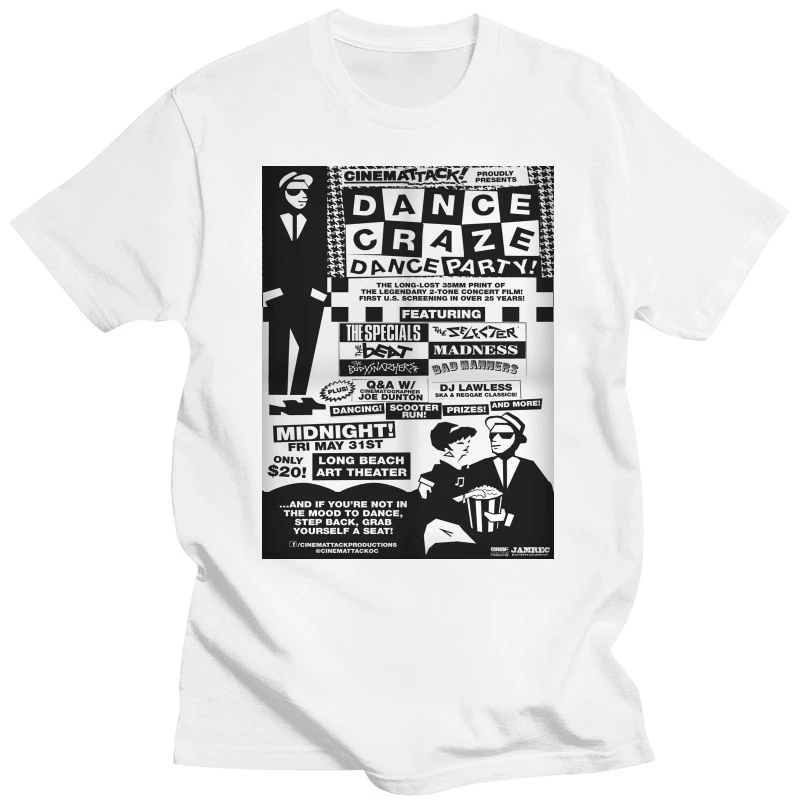 

2 Tone Ska Tops Tee T Shirt Mens The Specials Dance Craze Madness 2Tone Selecter Top High Quality Tops T-Shirt