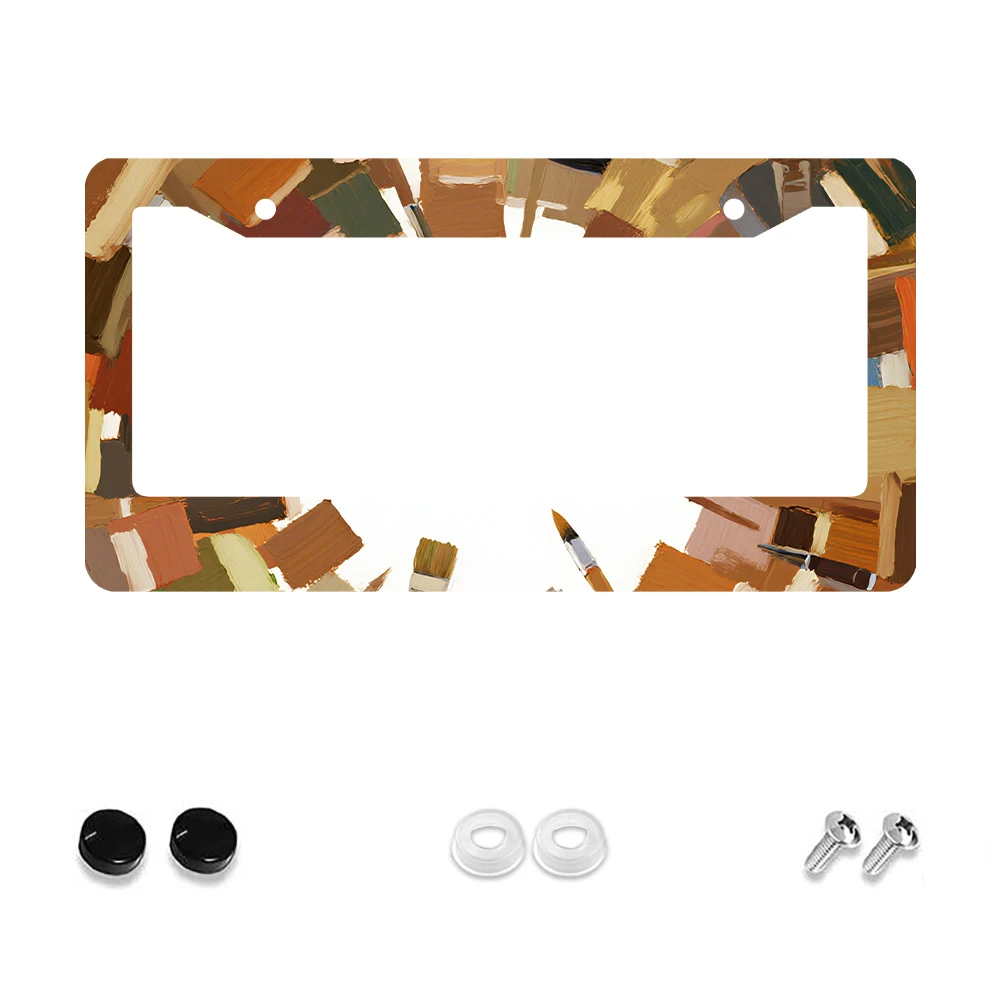 

Рамка номерного знака с 2 отверстиями, многоцветный художественный узор, алюминиевый материал, 6x12 дюймов, включает комплект винтов, ретро-новинка C