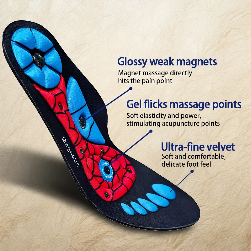 Arch Support Orthopedic Insole Magnetic Therapy Massage Insoles Men's Foot Acupoint Massage Insoles Anti-fatigue Health Insoles