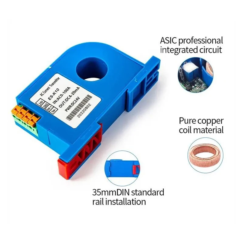 ZQ-K10 التيار المتناوب/تيار مستمر الارسال الحالي 50mA 100mA 1000mA محول التيار الارسال 4-20mA 0-5 فولت 0-10 فولت RS485 محول التيار
