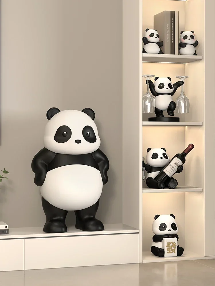 Modern Living Room Decoration, Panda Statue Sculpture, High-end Display Cabinet, Large Craft Ornaments, Home Room Accessories