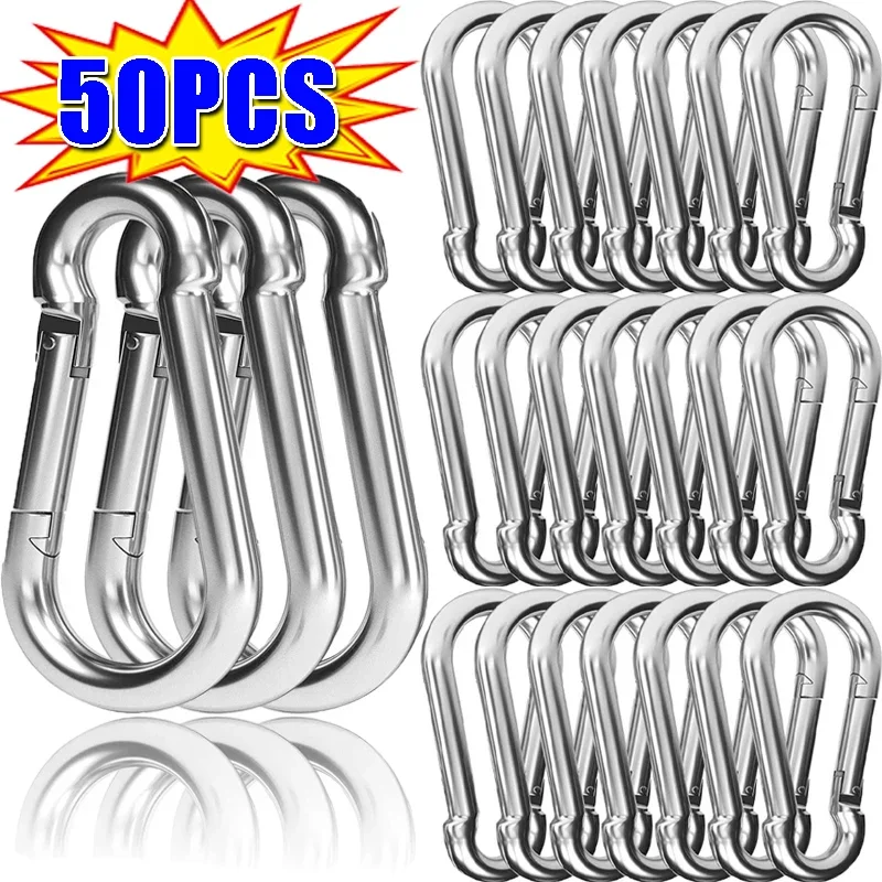 1-50Pcs Mini Carabiner Keychain Alluminum Alloy D-ring Buckle Spring Carabiner Snap Hook Clip Keychains Outdoor Camping Tool