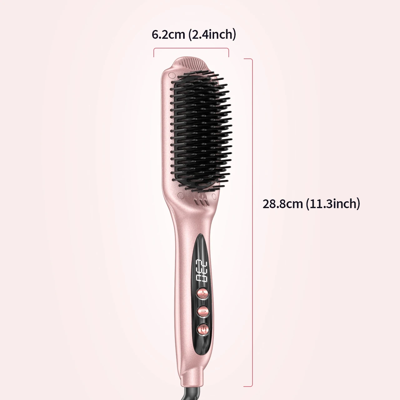 LANDOT Hair Straightener Brush, 30s Fast Heat Anti-Scald Hot Comb with Ionic Ceramic Bristles, Salon-Smooth & Frizz-Free Results
