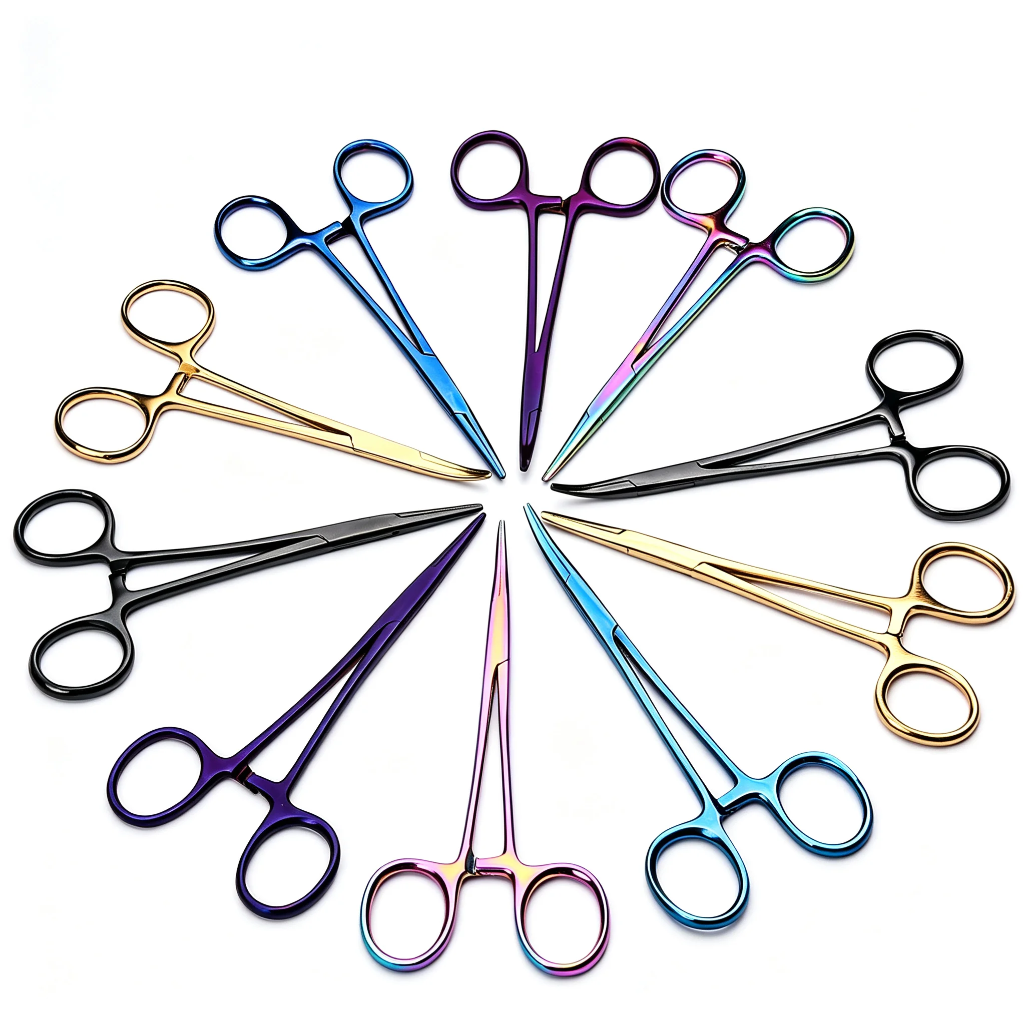 Pet Grooming Tool Colorful Stainless Steel Curved Head Animals Hemostatic Forceps or Pets Hair Towel Clamp Pliers