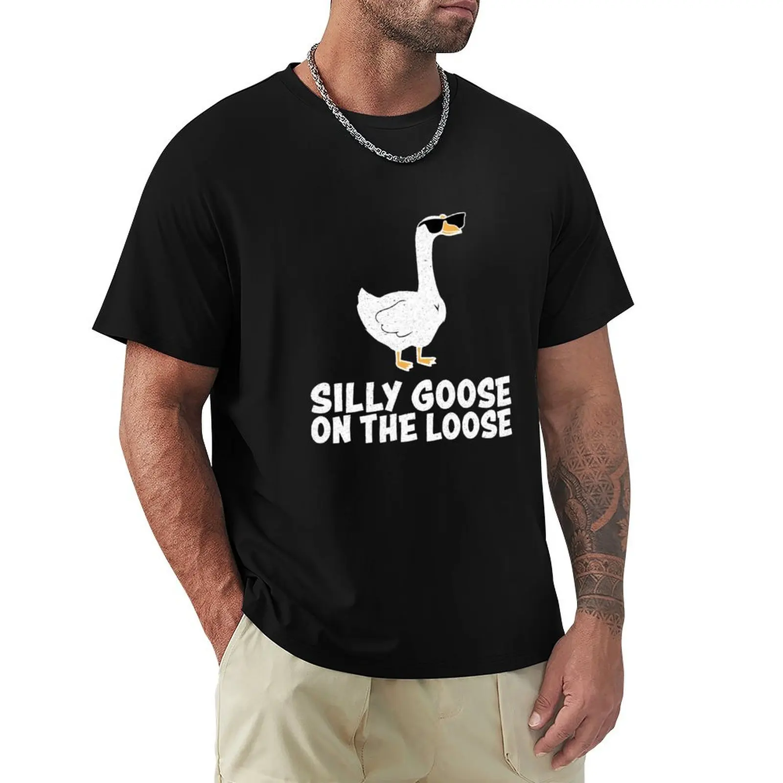 

Silly Goose On The Loose T-Shirt oversized T-shirts man funny shirt cotton summer 2025 t shirt men