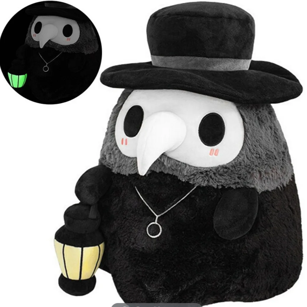 New Plague Bird Mouth Doctor Plush Toy Plague Crow Nurse Halloween Glow-in-the-dark Doll Halloween Gift for Children