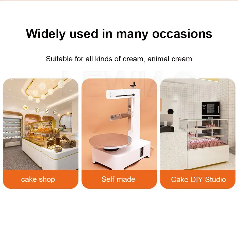 เครื่องเคลือบไอศกรีมเค้กกลมอัตโนมัติเค้กวันเกิดขนมปังเนย Smearing เครื่องกระจายอุปกรณ์เบเกอรี่