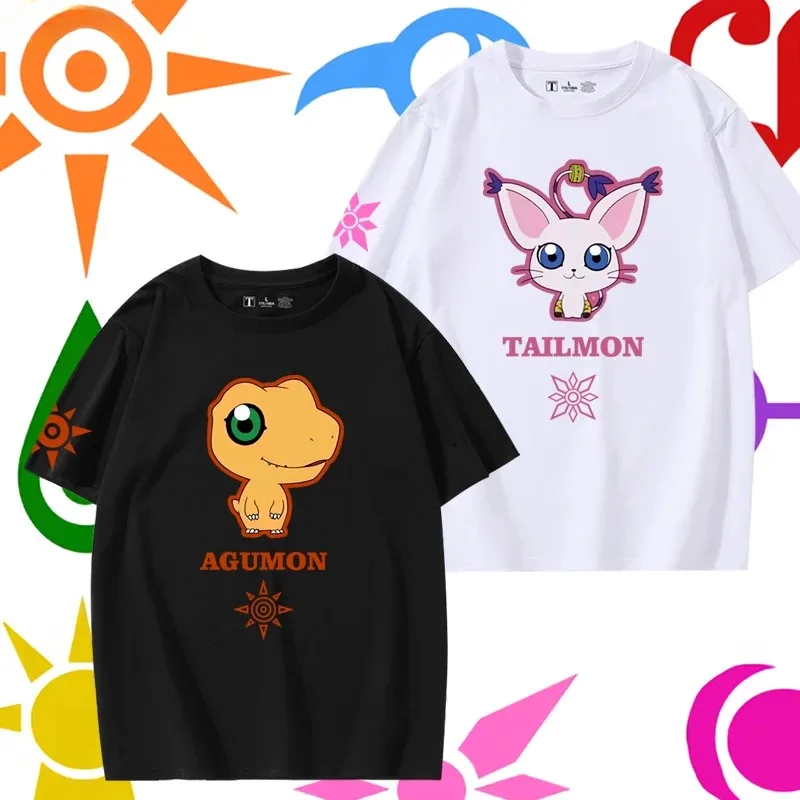 

Anime Digimon Adventure V-mon Agumon Palmon Tailmon Patamon Greymon Tentomon Gabumon Cosplay Short Sleeve Graphics Tees