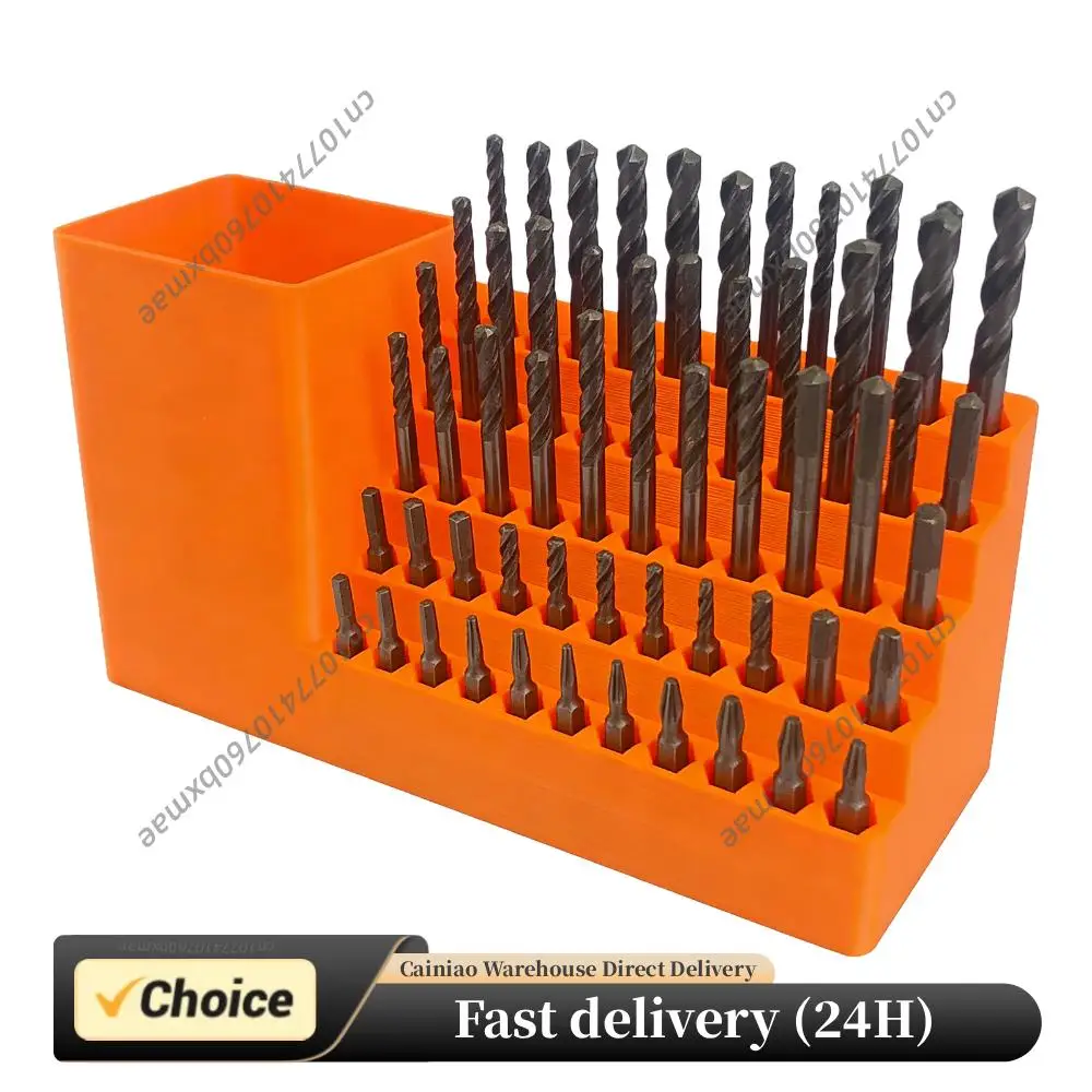 

50 Slot Screwdriver Bits Storage Case 1/4 Inch Hex Bit Holder Organizer Light Weight Plastic Tool Box for Garage Workshop