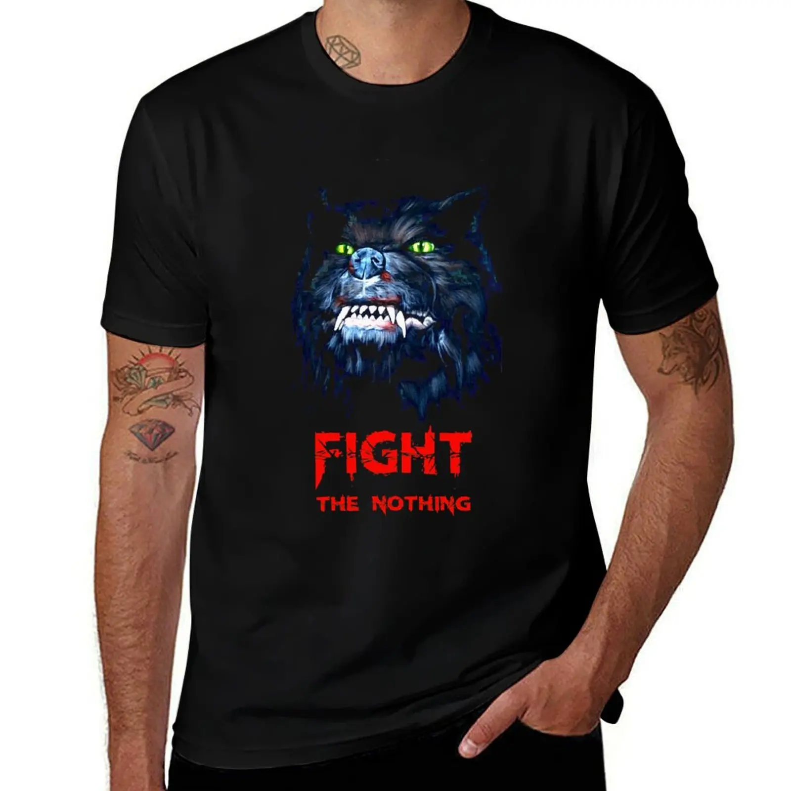 

Vintage Retro Neverending Design Story Movies Fight The Nothing Gifts Best Men T-Shirt sweat shirts graphic mens fashion