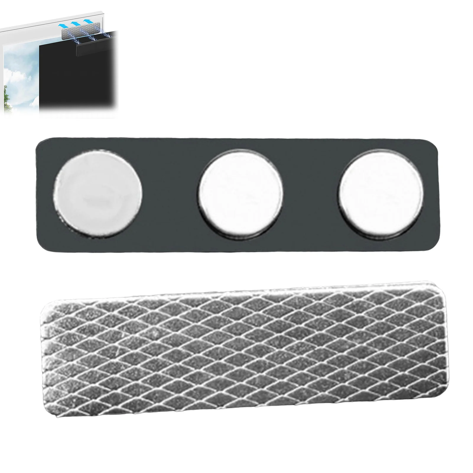 10 Pack Magnetic Curtain Clips for Horizontal Curtains with Adhesive Back Sticky Tie Holders Card Name ID Tag Holder