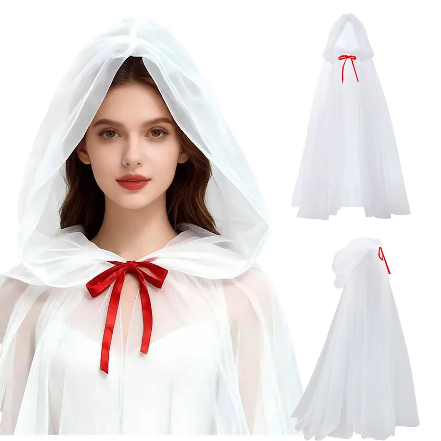 

Halloween Stage Performance Long Double Layered Mesh Cape Women's Witch Costume Polyester Fiber Online Exclusive