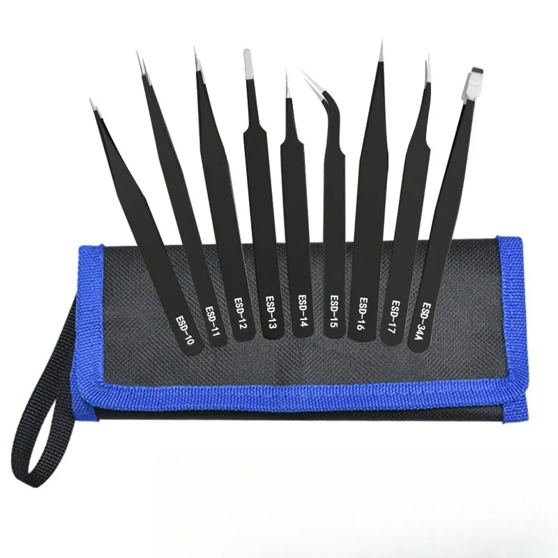 الملقط الفولاذ المقاوم للصدأ اليدوية DIY بها بنفسك أشار الفم كليب الجفن ملصقات الأظافر الفن اليد خيمة كاذبة ملاقط رمش مكافحة ساكنة #1