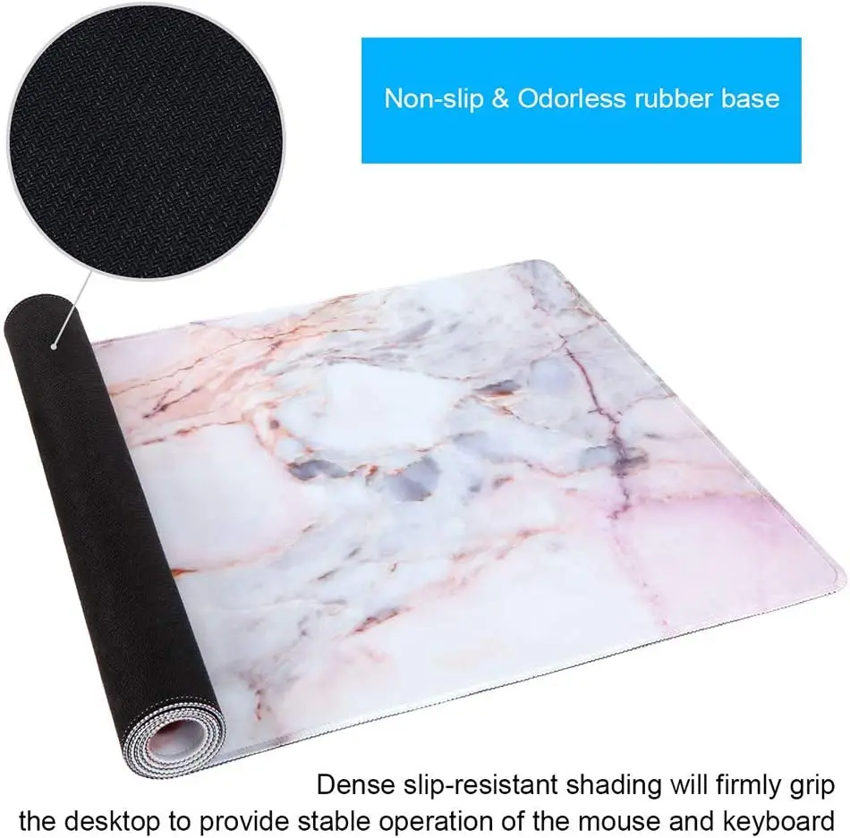 Office Desk Mat 35.4 ×15.7 Large Gaming Mouse Pad Durable Extended Computer Mouse Pad with Non-Slip Rubber Base,Colorful Marble2