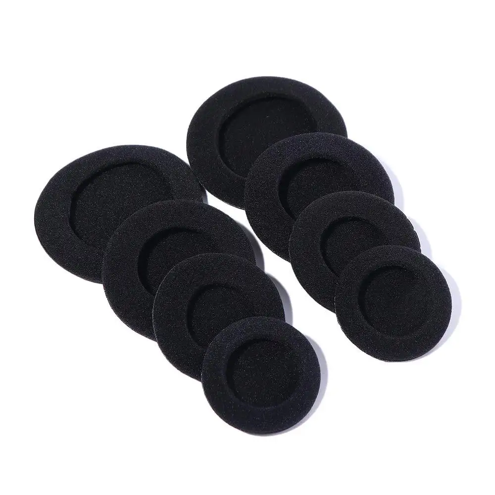 Schwarze Schwammabdeckungen 35mm 40mm 45mm Headset-Kappe 50mm 55mm 60mm 65mm Ohrstöpsel Kappe Schaumstoff-Ohrpolster Kopfhörer Schaumstoffpolster Ohrpolster Schwamm