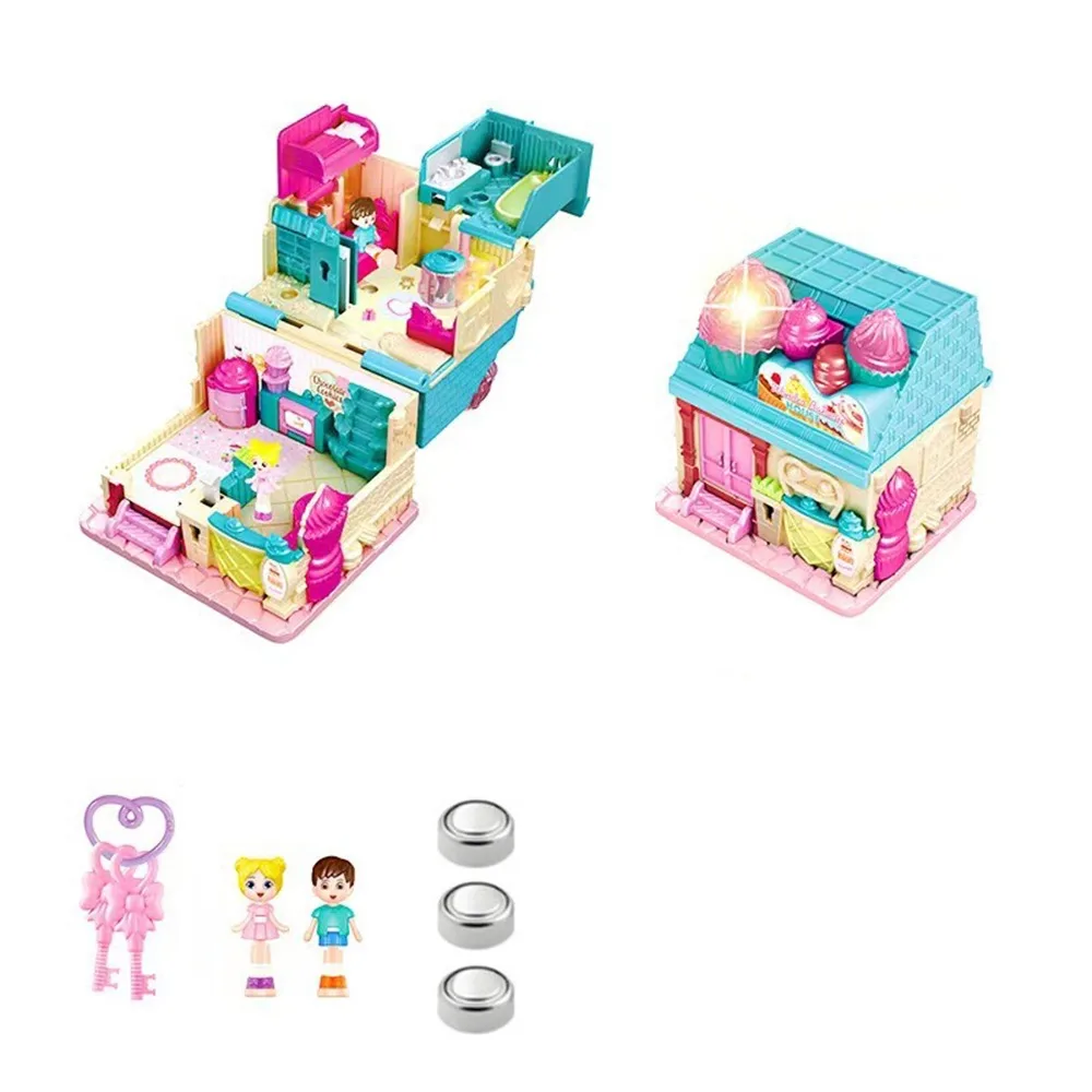 Creative Simulation Play House Toys 3D Interactive Doll Houses with Furniture with Lighting and Music Cosplay