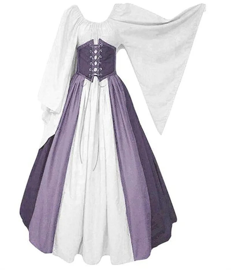 Costume de la Renaissance pour femme, robe vintage, costume de scène rétro, costume de jeu d'Halloween