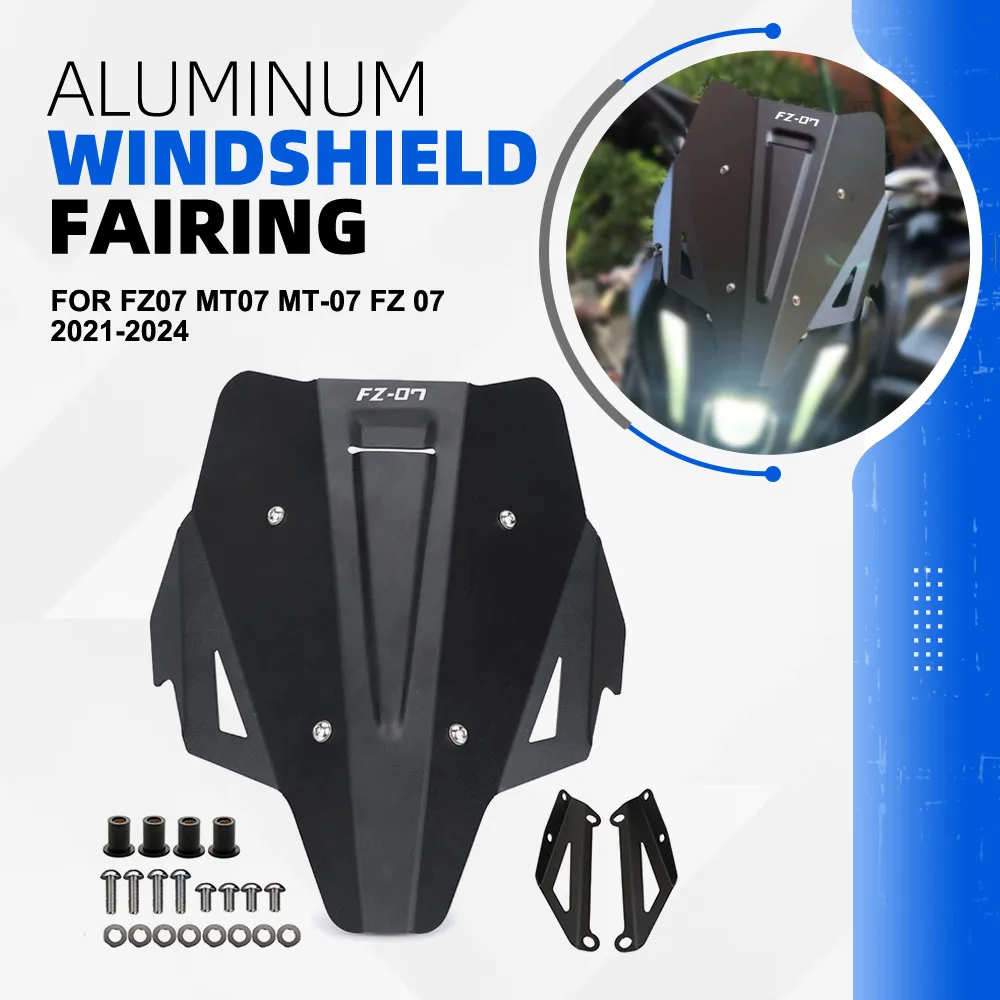 

Motorcycle Accessories For YAMAHA FZ07 MT07 MT-07 FZ 07 2021 -22 2023 2024 Windshield Windscreen Windproof Wind Screen Deflector