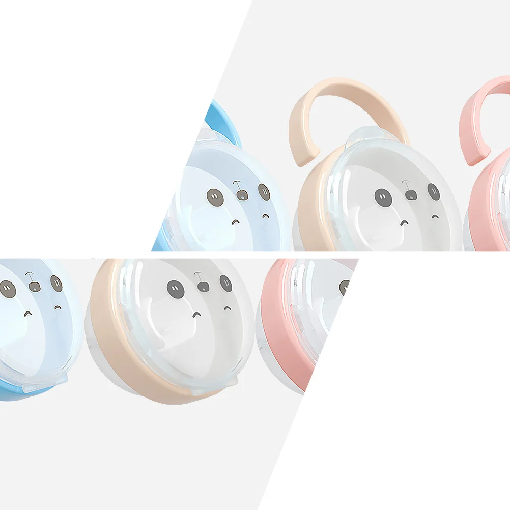 

3 шт., контейнер для детской соски, прозрачный пыленепроницаемый ящик для хранения, портативный держатель для детской соски, синий, розовый, абрикос