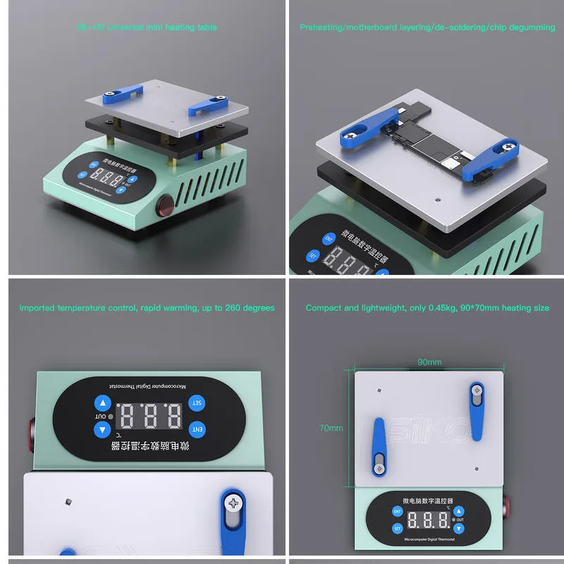 

Microcomputer Electric Heating Plate Rework Soldering Preheat Station Welder BGA LCD 90*70mm Reballing Phone Repair Tools