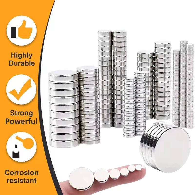 100Pcs Round Disc Magnet Strong Magnetic Push Pin Perfect for Office Home Crafts Multi-purpose DIY Use No-drill 10x3 10x5 10x10