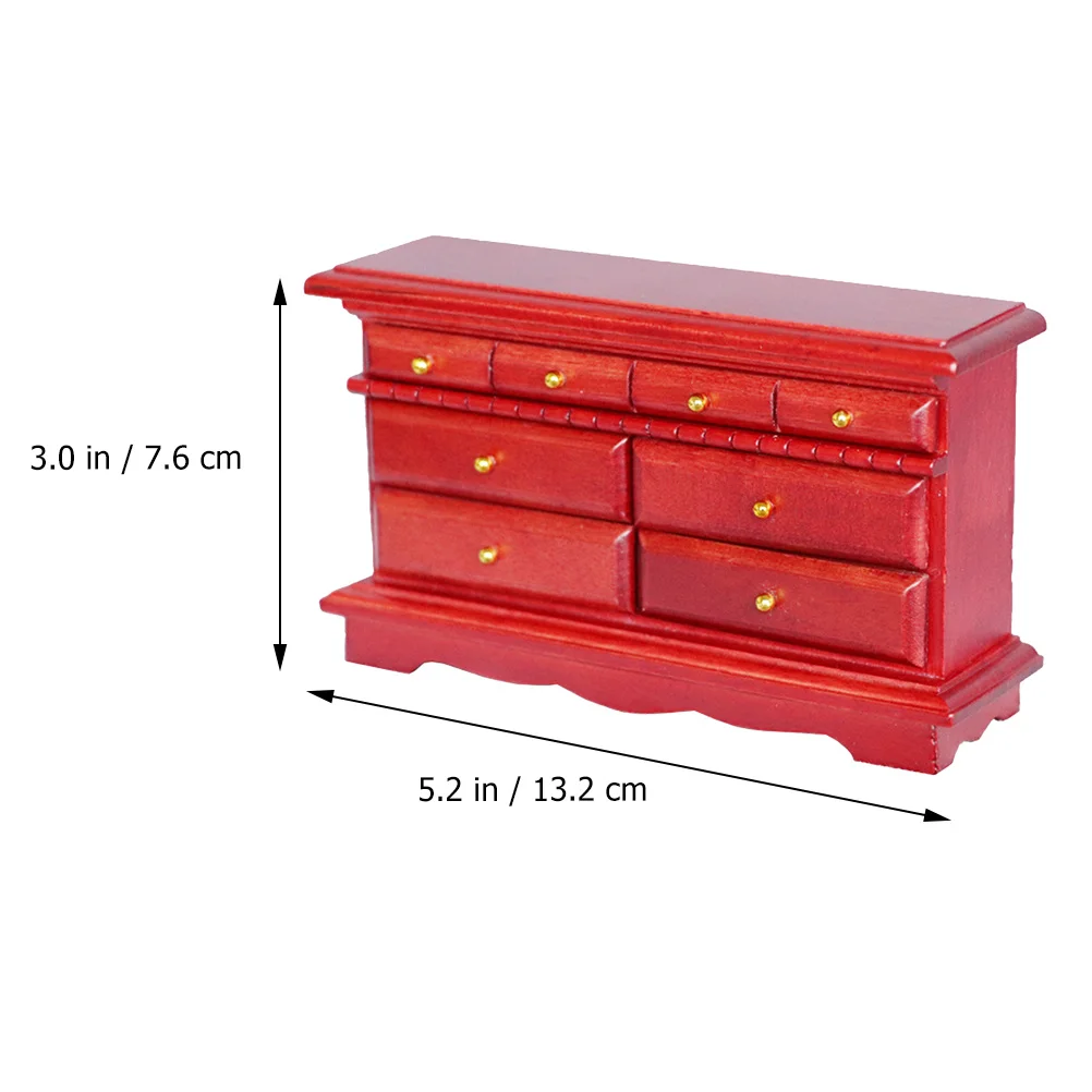 Miniature Wooden Bedside Chest 5 Drawer Dollhouse Furniture Small House Decor Mini Decoration For Diy Home House