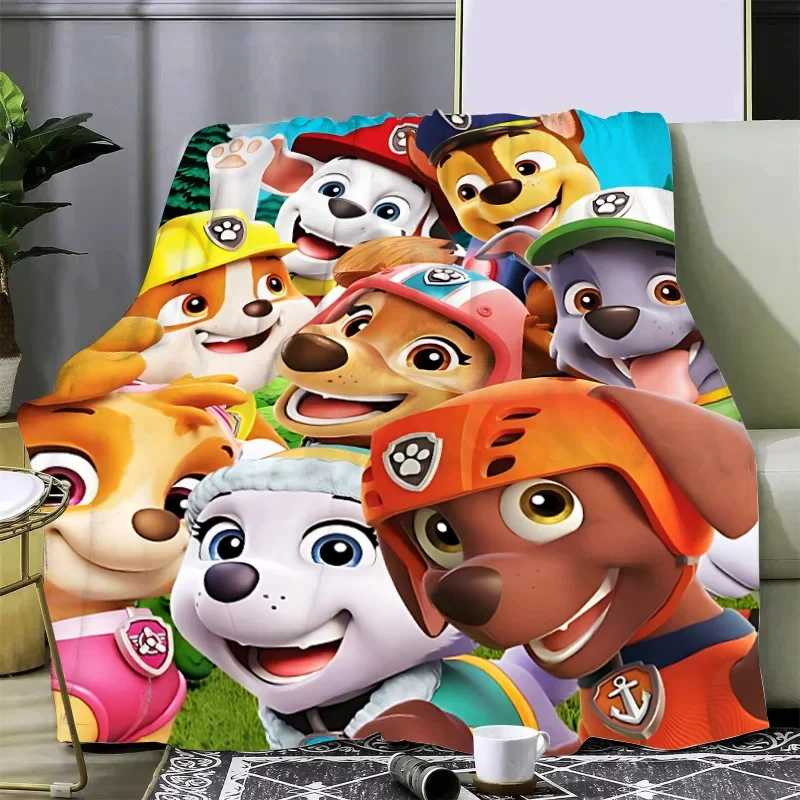 Cute Cartoon Patrol Dog Printed Blanket Picnic Blankets Warm Blanket Soft and Comfortable Blanket Home Travel Birthday Gift