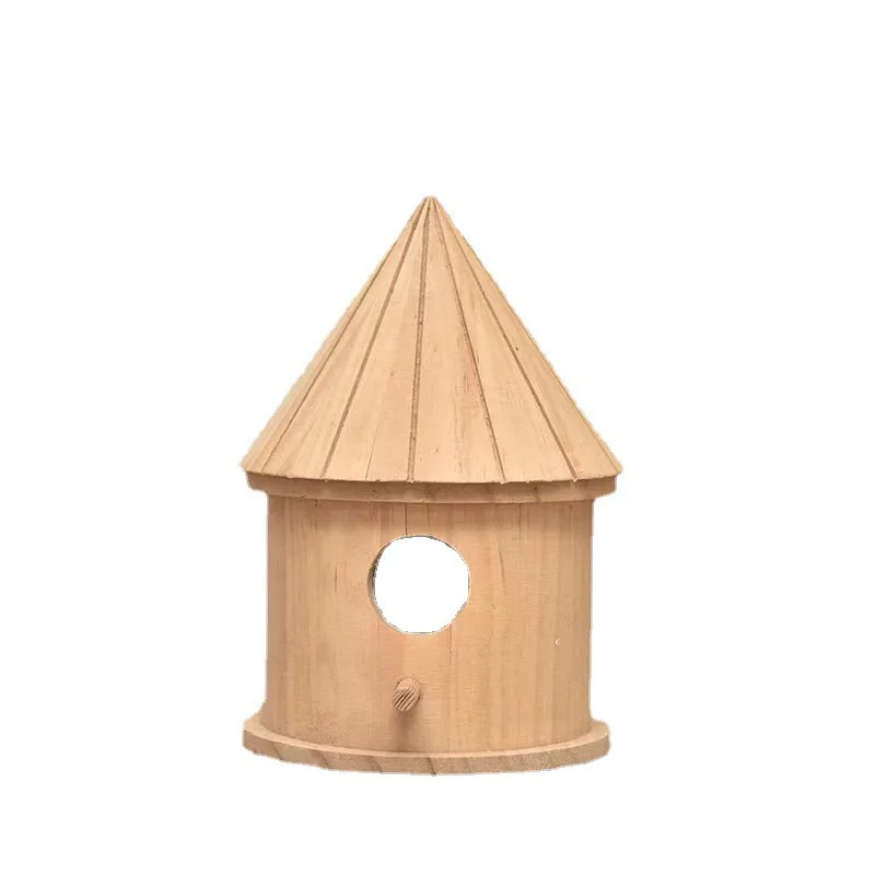 

Outdoor Wooden Bird Nest Hanging Bird Cage Feeder Garden Decoration Pendant Bird Nest