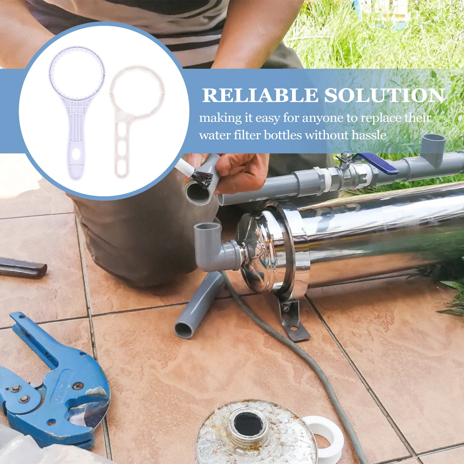 

2pcs Water Filter Replacement Wrench For Household Purifiers Fast Filter Bottle Change Tool Durable Plumbing Spanner Accessory